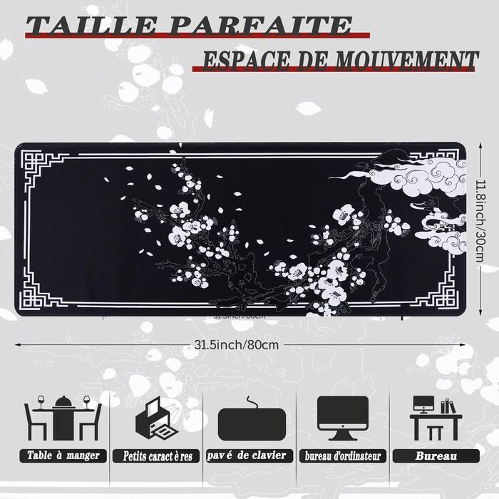 Mauspad EFISH B20 XXL - 800x300 мм, водонепроникний, для ПК, MacBook, Laptop