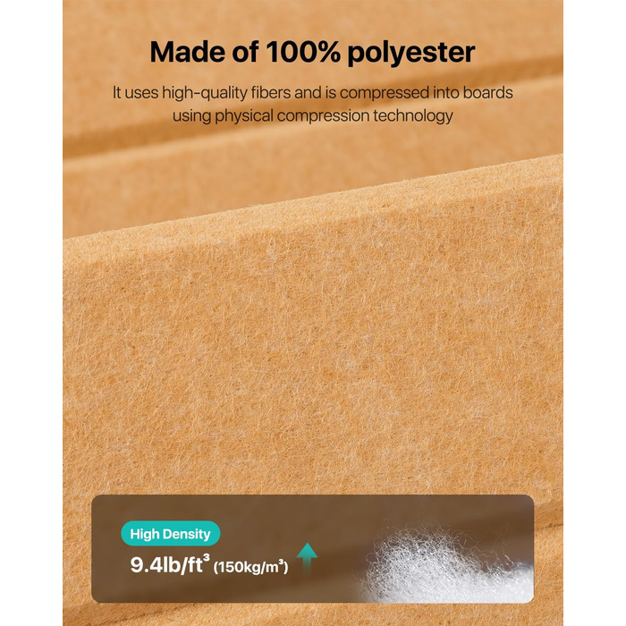 Акустичні панелі Soundsbay самоклеючі для звукоізоляції та шумопоглинання, поліестер, 30×30×0.9 см, гірчично-жовті (12 шт)