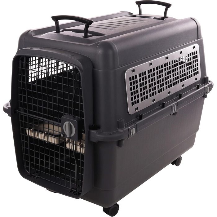 Клітка-переноска для собак Flamingo Lanta XL (60x92x69 см), темно-сірий колір | Безпечна, практична та комфортна