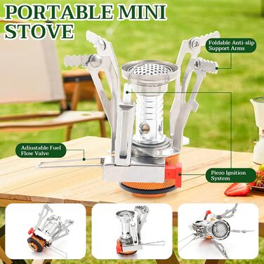 Набір кухонного посуду для кемпінгу Herbst, 11 предметів: каструля, плитка, столові прибори, серветки для чищення. Ідеально для пікніків та походів