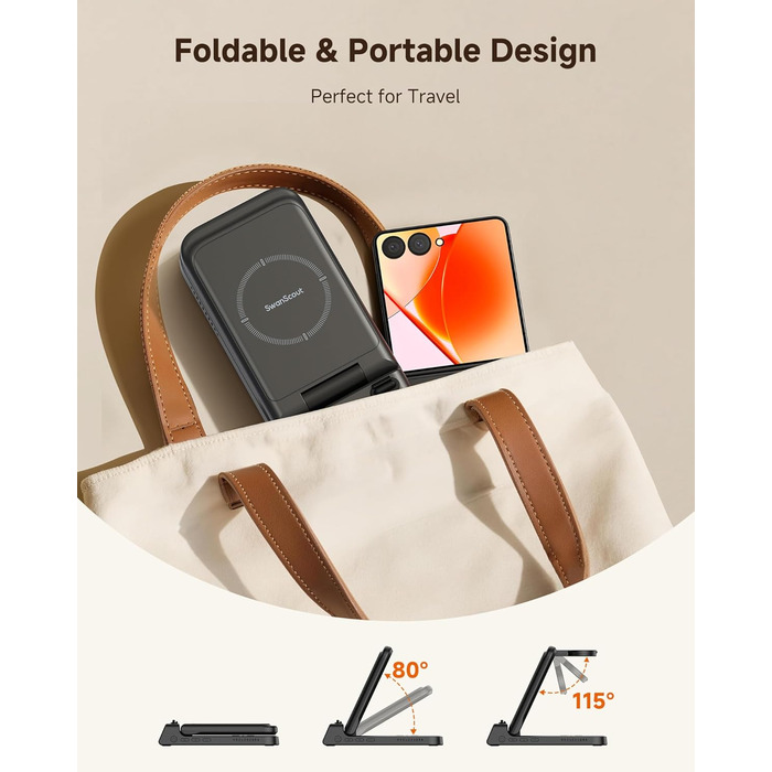 Зарядна станція SwanScout 703F 3-в-1 для Samsung Galaxy Z Flip 7/Watch 8/Buds (без адаптера)