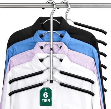 2 шт. Плечики для одягу, економія місця, антиковзаючі, для шафи, органайзер, чорні