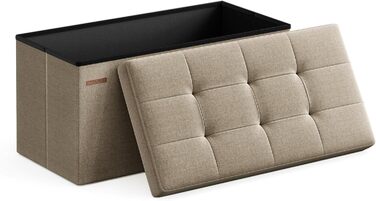 Складаний пуф SONGMICS з місцем для зберігання, 76×38×38 см, до 300 кг, для вітальні, спальні, коридору, камелевий