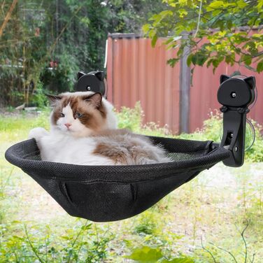 Cat Window Perch, Foldable & Stable Cat Beds - Breathable Cat Window Hammock for Monitoring, Sunbathing, and Climbing - Holds up to 18kg Maximum