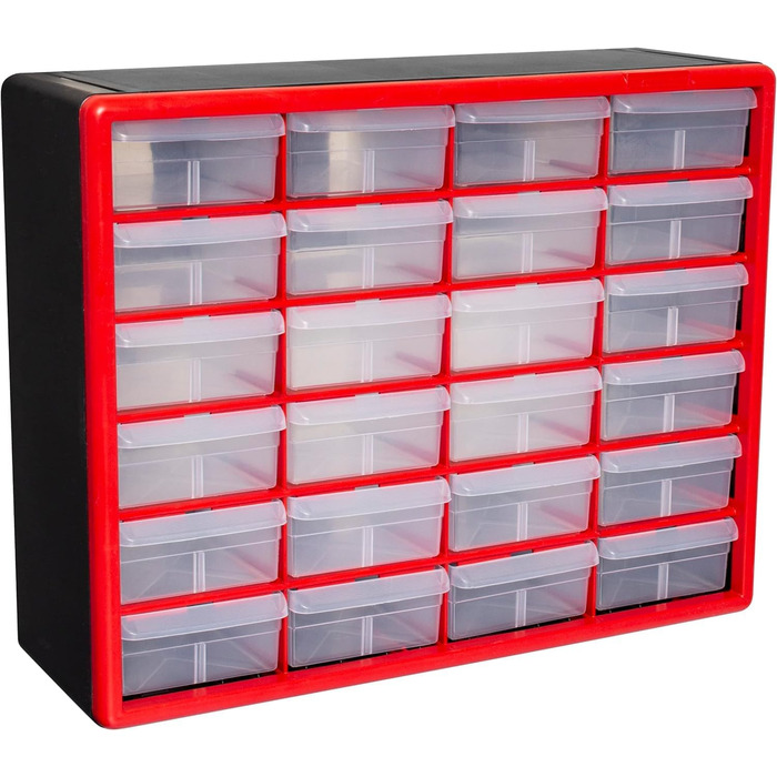 Akro-Mils 10124 Plastic Parts Storage Box with 24 Drawers, 20