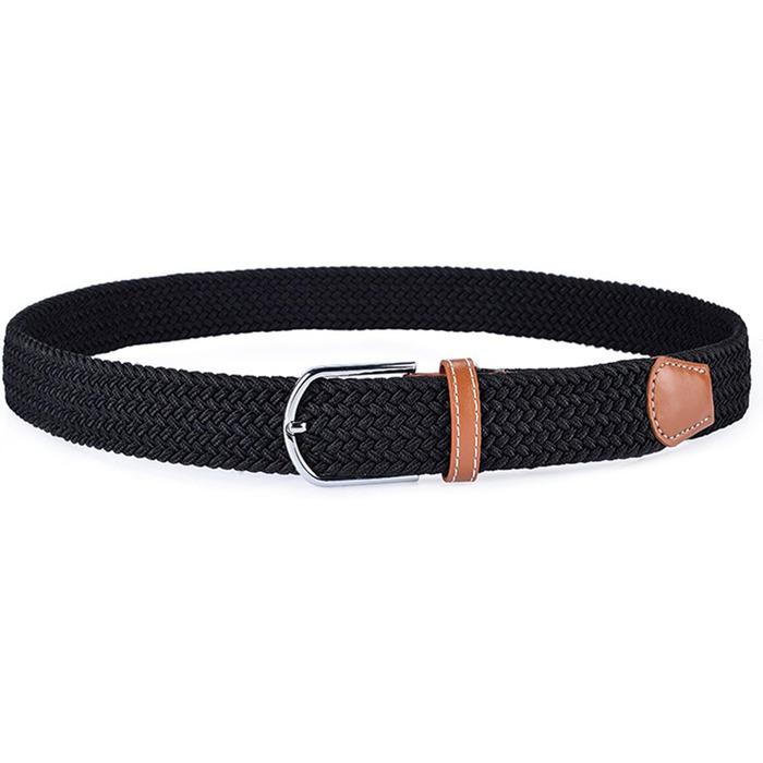 Жіночі еластичні ремені Chalier (2 шт.) - плетений стрейч-ремень, чорний та темно-синій, універсальний розмір. Також в кольорі темно-синій та білий