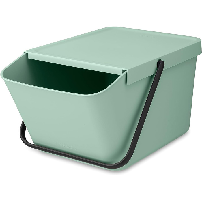 Сміттєвий кошик з кришкою Brabantia Sort & Go 16-20 л, для сортування відходів та тари, світло-зелений (Jade Green)