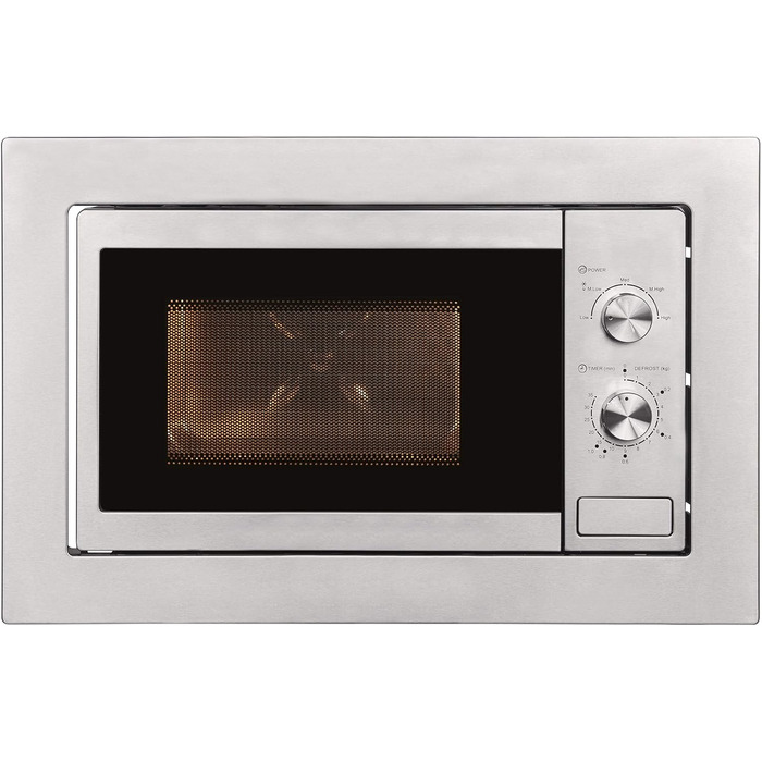 Вбудована мікрохвильова піч Exquisit EMW20-DG-020 | 800 Вт, гриль 1000 Вт, 8 програм, діаметр підноса 27 см, нержавіюча сталь