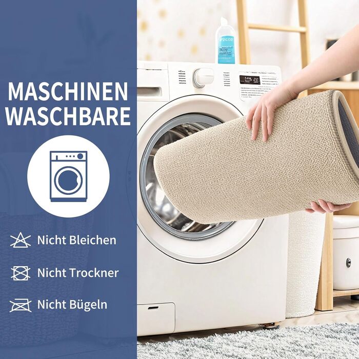 Килимок для ванної кімнати Homaxy з піною пам'яті, м'який, неслизький, миючий, товстий, вбираючий, 50x76 см, бежевий