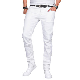 Чоловічі джинси Alessando Salvarini Slim Fit білі, еластичні, розмір 31W/30L