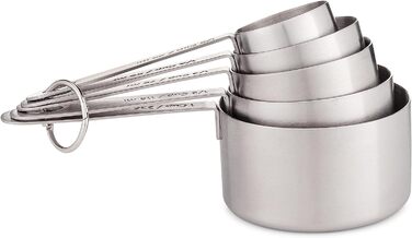 Stainless Steel Measuring Cups – 5-Piece Durable Measuring Cup Set for Dry Ingredients, Spices, or Liquids