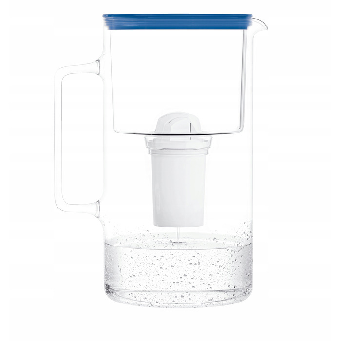 Скляний фільтраційний глечик Wessper D2 BOROSILICATE FF 3л, темно-синій + фільтр