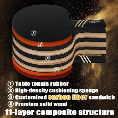 Набір тенісних метеликів Senston Professional з карбоном для змагань, професійний рівень, чудова контроль