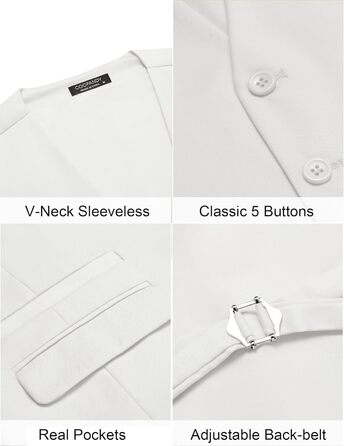 Костюм-двійка чоловічий COOFANDY, Slim Fit, для весілля (Білий/Ошатний сад, XXL)