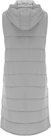 Жіноча тепла куртка Longwete з капюшоном, без рукавів, перехідна, елегантна жилетка, легка зимова куртка, тепла куртка, колір зелений (M, світло-сірий)