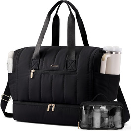 Сумка-рюкзак LOVEVOOK для жінок, велика дорожня сумка-рюкзак з відділенням для взуття та мокрих речей, 40L, 2 шт., чорний