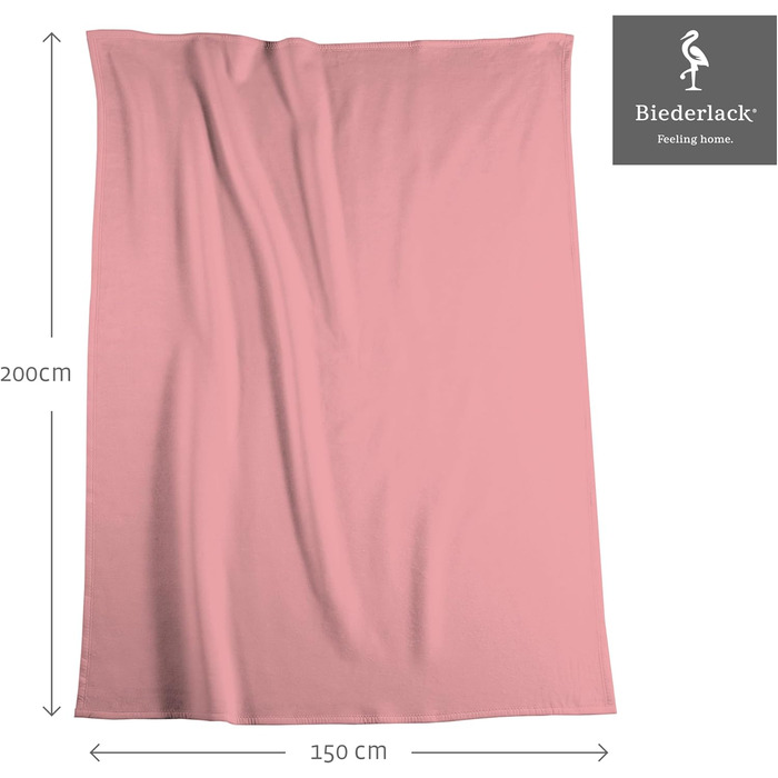 Biederlack Плюшева плед-ковдра Pure Cotton, 100% бавовна, рожева, 150x200 см, екологічна, вироблено в Німеччині