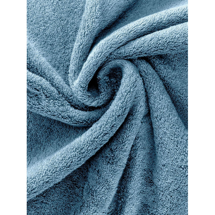 Herzbach Home Towel Set 100% Cotton - Soft & Absorbent - Blue