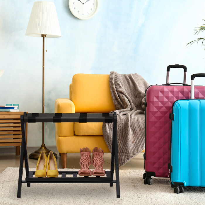 Relaxdays 2-Piece Set Folding Suitcase Stands