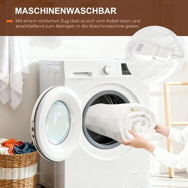 Електрична ковдра StarOnce 160x140 см для двоспального ліжка - тепла ковдра з 10 рівнями нагріву, автовимкненням, 2 пультами дистанційного керування та захистом від перегріву - біла, можна прати в пральній машині