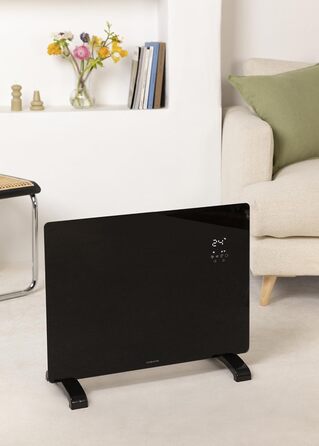 Електричний конвектор CREATE/WARM Crystal 2000W з WiFi, LED-сенсорний екран, 2 режими (1500W, Чорний)