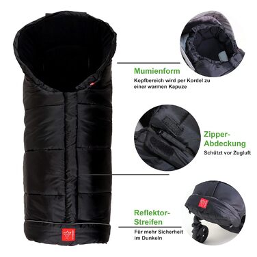 Дитячий зимовий конверт Kaiser Naturfelle Iglu Thermo Fleece чорний
