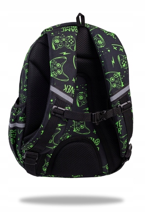 Багатовідсіковий шкільний рюкзак CoolPack, чорний з зеленим, 21 л