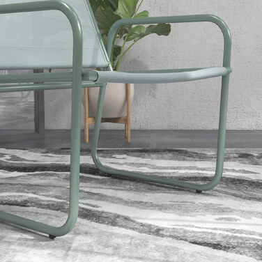 Набір вуличних меблів Outsunny 3tlg Bistro Set для балкона з 1 столом та 2 стільцями, садовий комплект з сітки зеленого кольору для саду та тераси