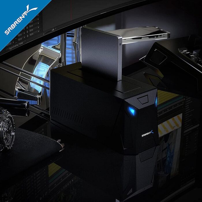 Док-станція SABRENT для HDD/SSD 2.5' та 3.5' SATA з USB A 5Gbps, UASP, 1 відсік
