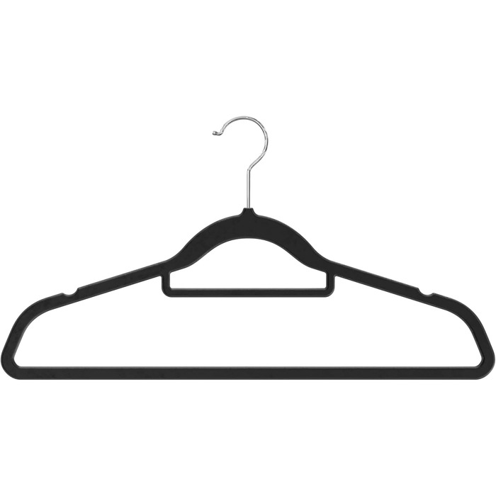 Набір вішалок для одягу OGIVO, 50 шт. - чорні, з антиковзаючою поверхнею, для краваток та сорочок