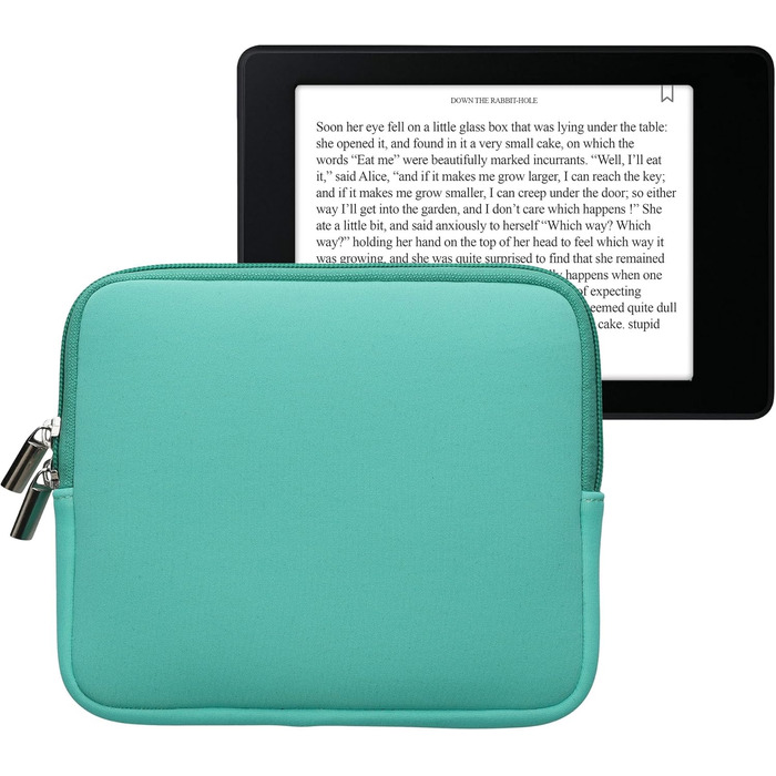Чохол для eReader kwmobile - Neopren, захисна сумка, 17 x 12 x 2 см, підходить для 6' - 6.8' eReader, м'ятно-зелений