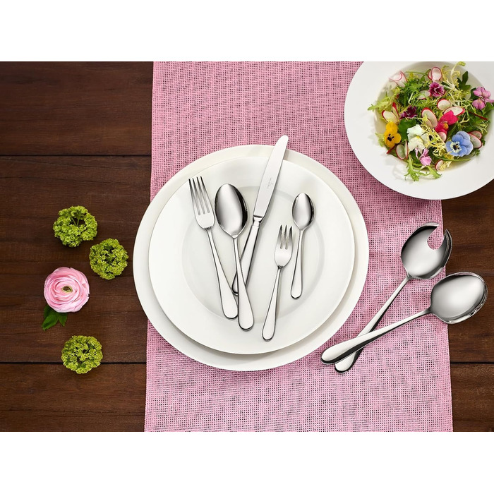 Villeroy & Boch – Oscar Tableware Set, 68 Pieces, 12 People, Dishwasher-Safe, Rustproof, Stainless Steel Cutlery, Dinner Cutlery, Cutlery Set, Knives, Forks, Spoons, Kitchen Cutlery Set, Stainless Steel
