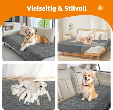 Водонепроникний плед для собак Pick for Life: захист дивану та ліжка. Плед для тварин, 97 x 190 см, придатний для прання. Підходить для собак та котів.