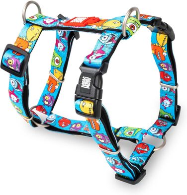 Нашийник для собак Max & Molly H-подібної форми, Ultrabequemes Geschirr Hund, Neopren, середній, Little Monsters/M, з підкладкою, безпечний, ультралегкий, комфортний для вашого вірного друга