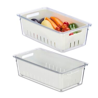 Relaxdays Refrigerator Organizer 2-Piece Set