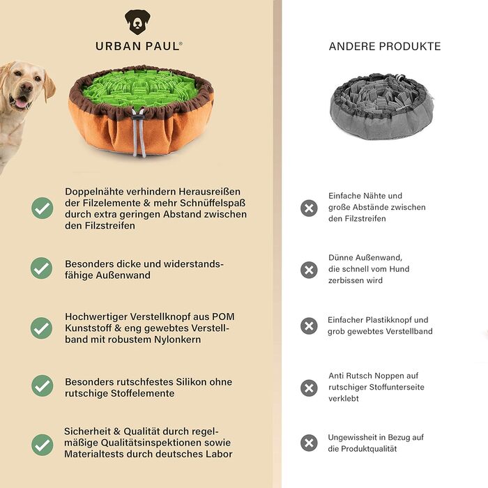 Snuffle Mat for Dogs - Best Materials - Extremely Durable Dog Intelligence Toy - Size Adjustable and Washable (Green)