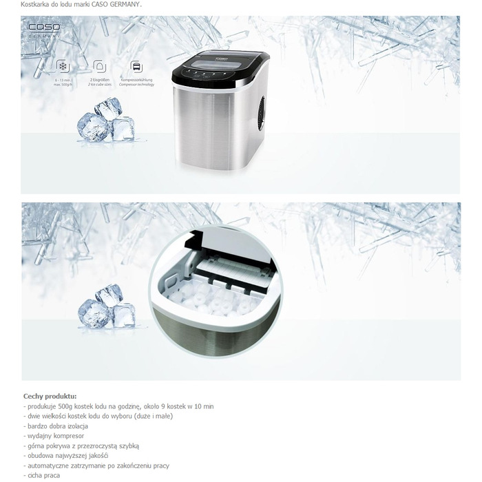 Льодогенератор CASO Germany IceMaster PRO, сріблястий/сірий, 90 Вт