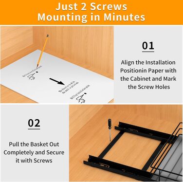 Висувна полиця для спецій у шафу, 2 яруси, регульована висота, чорний колір, органайзер для спецій, органайзер для кухні (22.2 x 26.4 x 5.6 см)