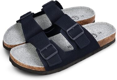 Giesswein Merino Slides жіночі - Шльопанці з анатомічною устілкою з корку - Комфортні сандалі з регульованими ремінцями з ажурного трикотажу - Домашні капці з мериносовою устілкою (42 EU, Ocean Blue)