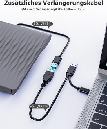 Зовнішній DVD/CD привід DANGZW USB 3.0 Type-C, портативний DVD-брунер та плеєр для ноутбука та ПК, сумісність з Windows, MacOS, Linux (сірий)