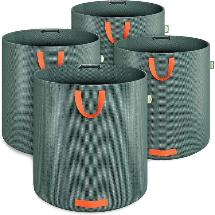 GARDEBRUK Мішок для садового сміття 4x500 л, міцний, водостійкий, навантаження до 50 кг, для листя, трави та садових відходів