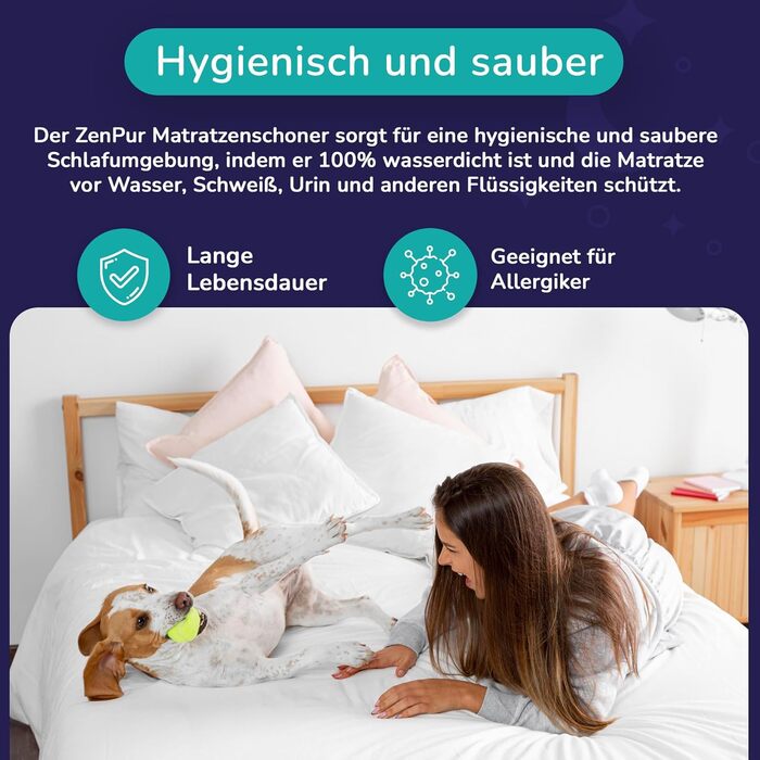 ZenPur 2-Pack Mattress Protector 180x200 cm | Made in EU | Oeko-Tex Standard 100 | Cotton | Waterproof & Durable | Protection and Comfort in One