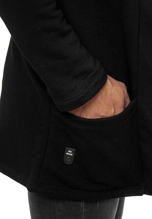 Кардиган чоловічий Redbridge, куртка-світшот, сако, довгий крій (XXL, чорний)