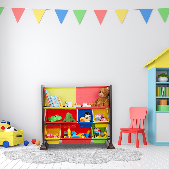 Relaxdays Children's Shelving Unit with Storage Boxes