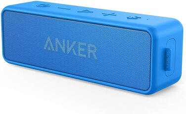 Портативна Bluetooth колонка Anker SoundCore 2, блакитна: потужний звук, глибокий бас, 24 год роботи, водонепроникність IPX7, сумісна з iPhone, Galaxy