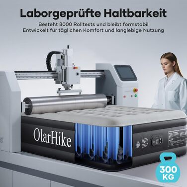 Надувний матрац OlarHike для кемпінгу та дому - 200x90x46 см, самонадувний, з помпою