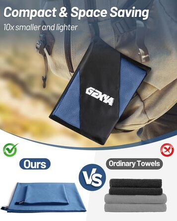 Набір рушників з мікрофібри GZXYA (3 шт.): великий (180x60 см) + 2 маленьких (80x40 см), швидковисихаючі, для спорту та відпочинку
