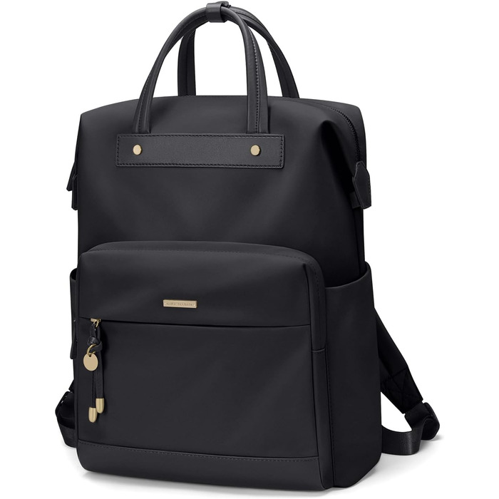 GOLF QUALITY Women's Backpack, Elegant Shoulder Bag Large Casual Daypack Small Women's Laptop 15.6 inch Daypack with Laptop Compartment Modern Work Backpack Tote Bag for Women Apricot (Black)