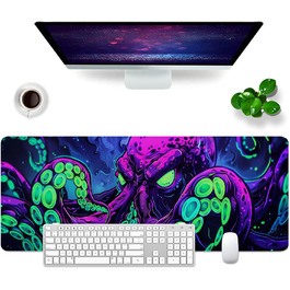 Килимок для миші Octopus, фіолетовий, 80x30 см, XL, великий, для геймінгу, під клавіатуру, Desk Pad & Desk Mat