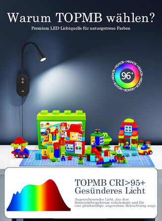 Нічна LED лампа для читання Wandleuchte з USB, 5 рівнів яскравості, сенсорне управління, гнучкий кронштейн, автовимкнення (Чорна)